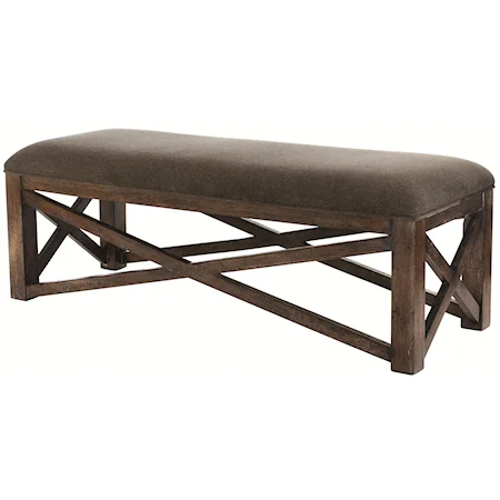 Upholstered Accent Bench With X-Shaped Stretchers